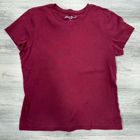 Eddie Bauer Womens Burgundy Red‎ Short Sleeve Crew Neck T-Shirt - Picture 1 of 5